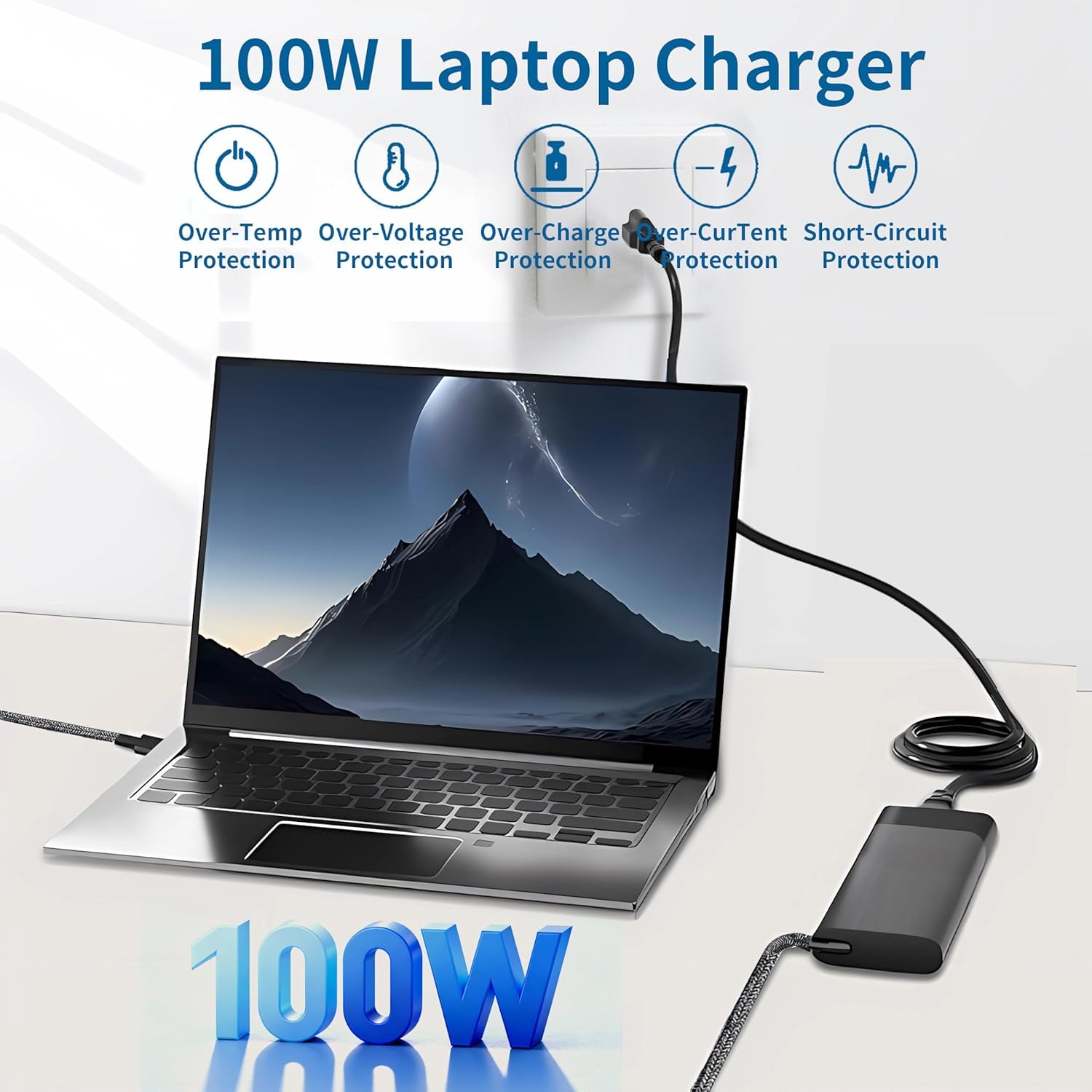 Caricatore USB C 100W per HP Spectre Fold 17 x360 Pavilion Plus 14