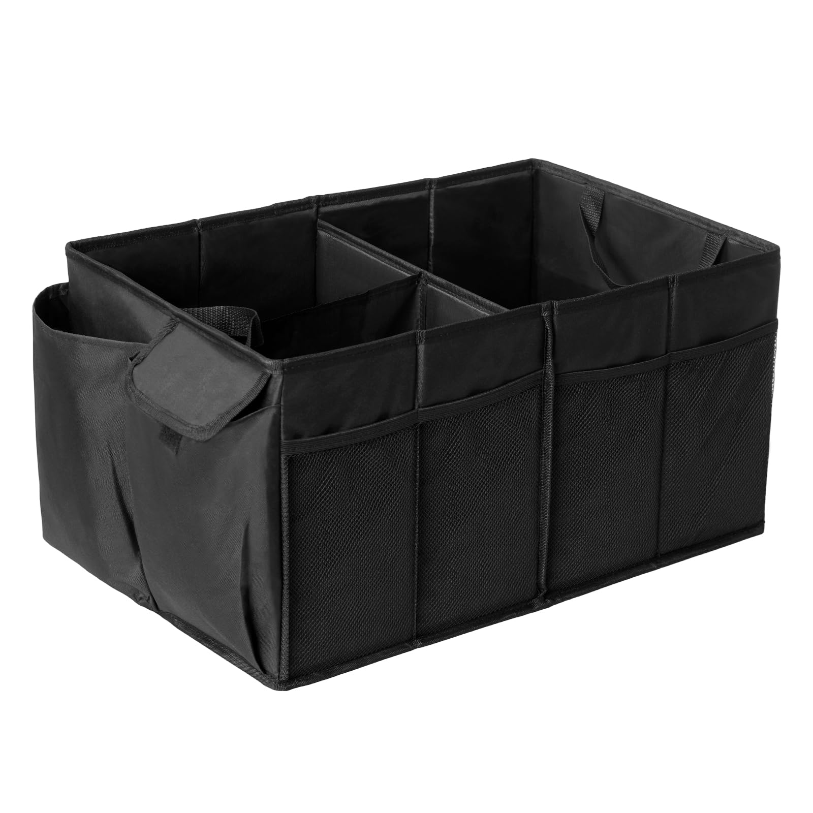 Sunnynest Black Car Boot Oganiser Foldable Boot Storage 57X44x27cm Large Capacity Multi Compartment Car Storage For Travel & Everyday Use