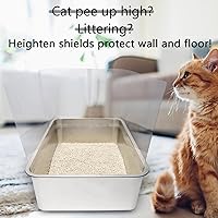 Vista 6 de 9 protectores para orina de caja de arena para gatos, transparente, fácil de limpiar, protector contra salpicaduras para bandeja de arena abierta