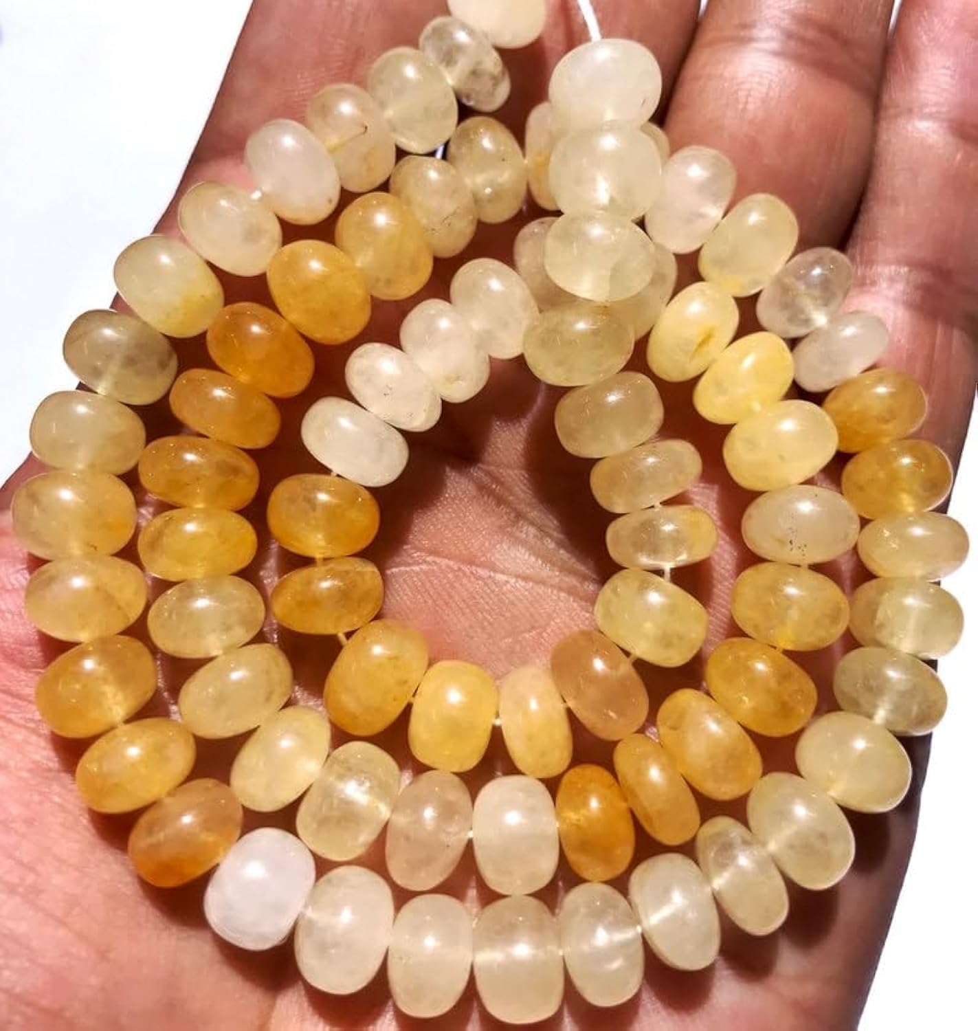 Perles saphir jaune 9mm fabrication bijoux collier bracelet gemme