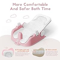 Vista 3 de BabyBond Asiento de Baño para Bebé con 2 Modos de Sentarse y Acostarse, Ajuste de 3 Velocidades, Potentes Ventosas, Silla de Baño para Bebés