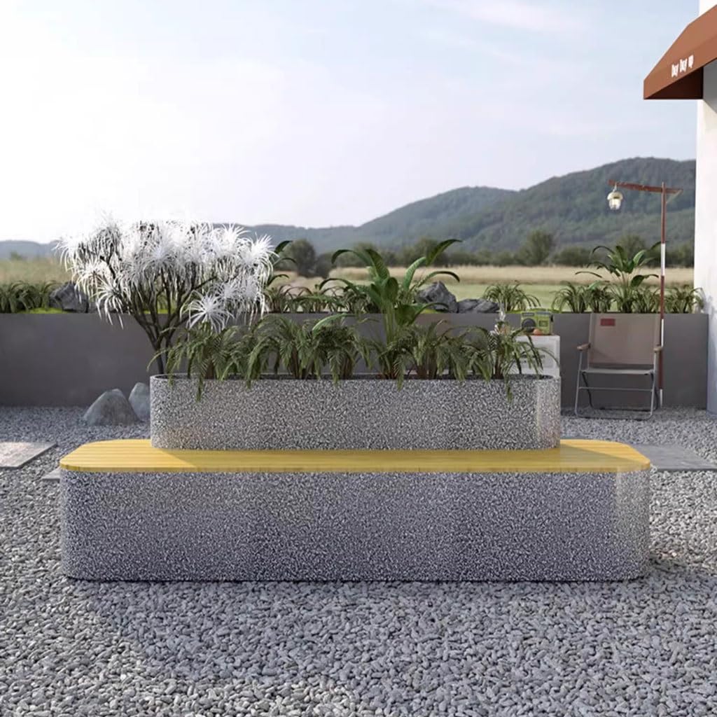Zewnętrzne ławki ogrodowe kombinacje ogrodniczych imitacja ogrodników Terrazzo, ławki i rabaty na zewnątrz Ławka zewnętrzna (B 180 cm)