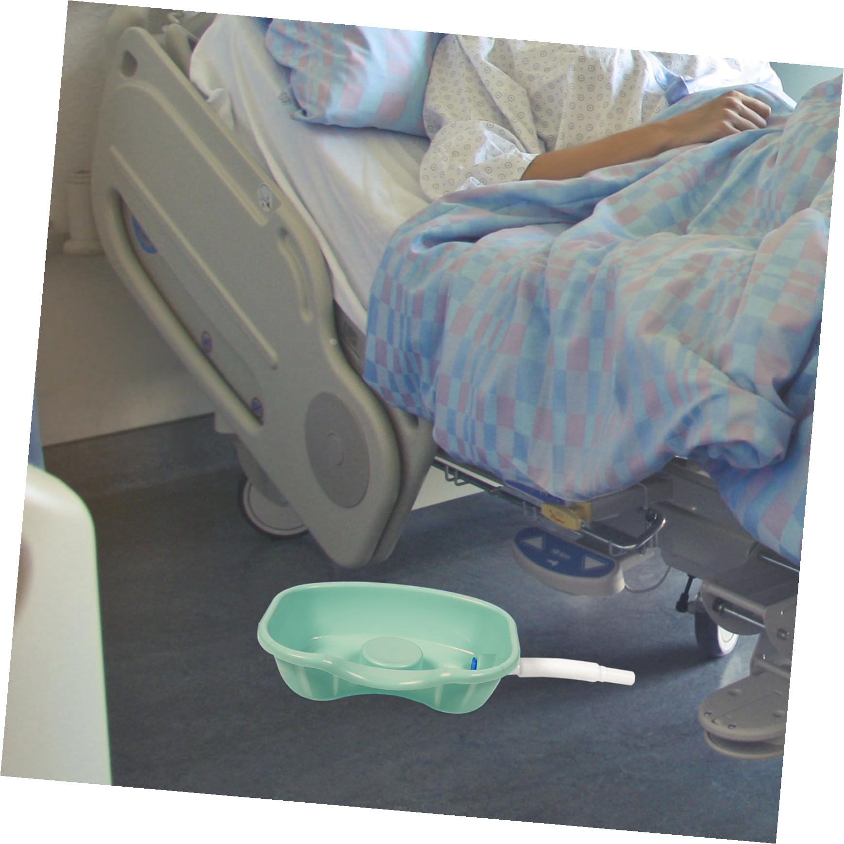 HANABASS Vassoio Lavatesta Ergonomico in Plastica Bordo Curvo per Lavaggio Chioma a Letto, Superficie Liscia e Comoda per Anziani e Assistenza Domiciliare