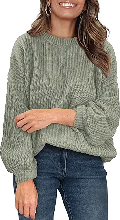 PRETTYGARDEN Fall Sweaters for Women 2025 Fashion Long Sleeve Casual Ribbed Knit Winter Clothes Pullover Jumper Tops