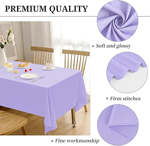 Miniatura 129 de Paquete de 4 manteles redondos blancos de 120 pulgadas – Mantel circular de poliéster para mesa redonda, resistente a las manchas y a las arrugas