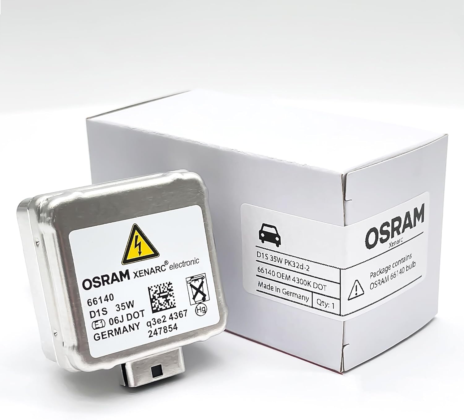 OEM D1S Original Xenarc Xenon HID Headlight Bulb 66140 85V 35W PK32d-5 4300K Made in Germany Pack of 1