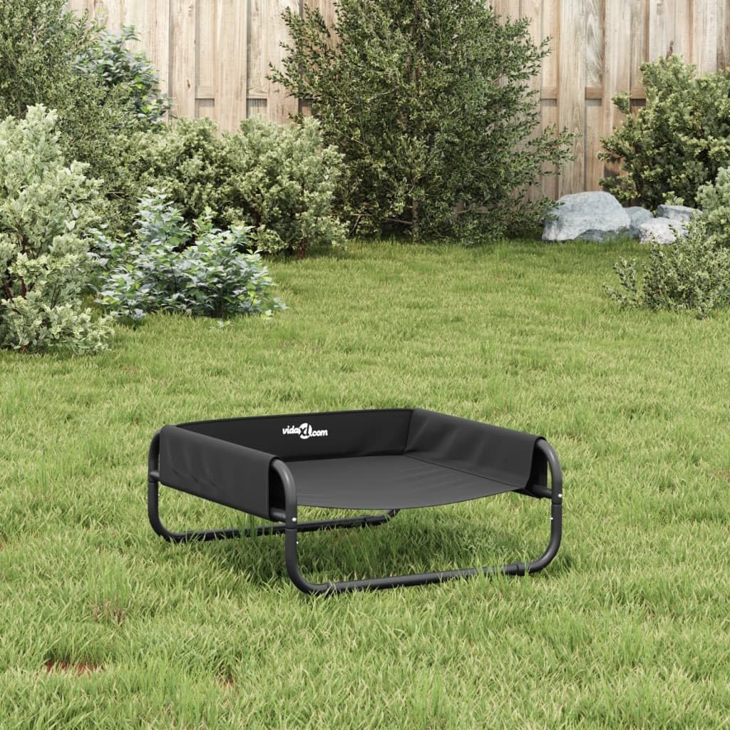 Cuccia rialzata per cani, in tessuto Oxford con telaio in acciaio verniciato a polvere, 57 x 57 x 24 cm, antiscivolo, per cuccioli, cani anziani, in soggiorno, camera da letto e all'aperto