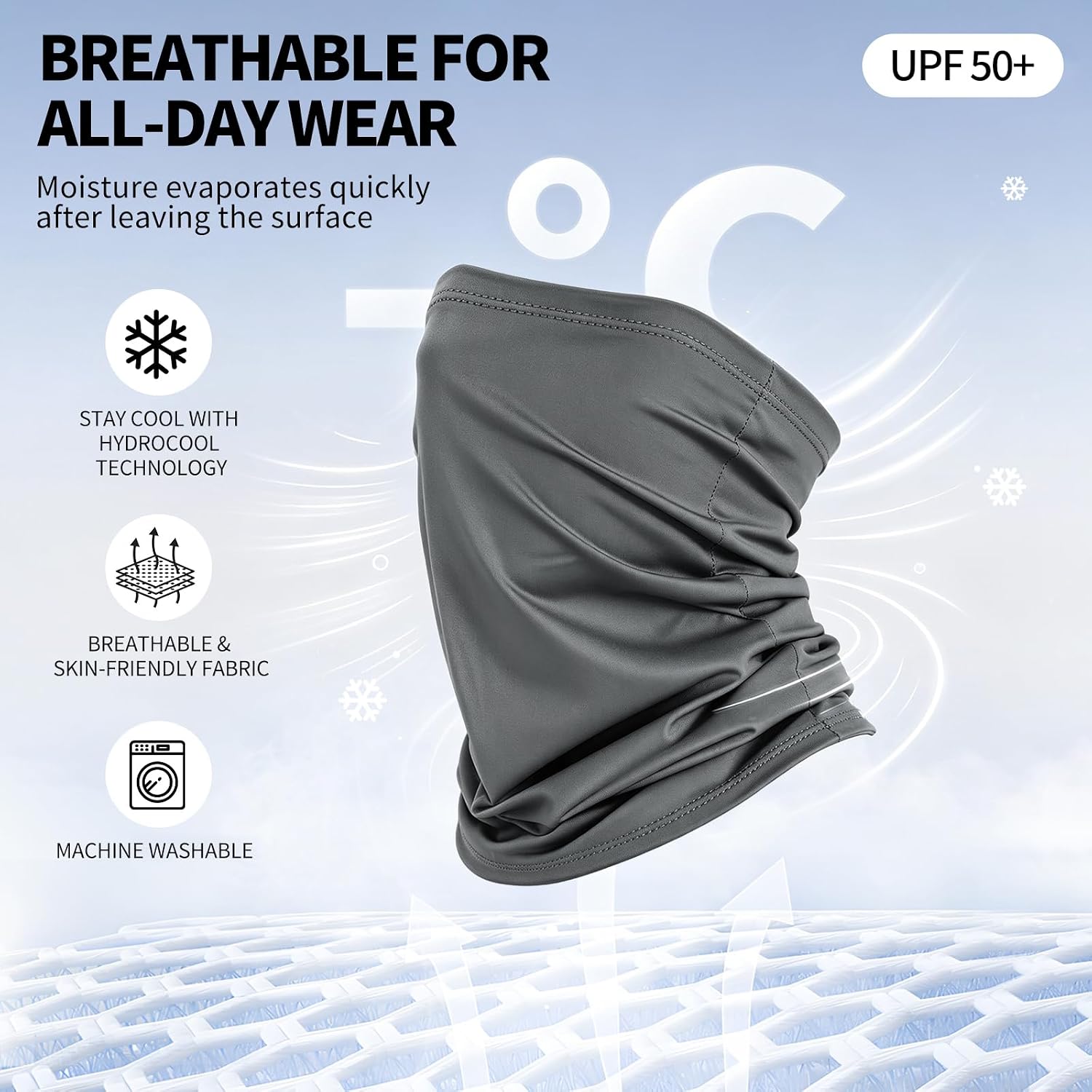 6 Pack Cooling Neck Gaiter Face Mask for Men Women Breathable Dust UV Protection Multifunctional Reusable Face Cover