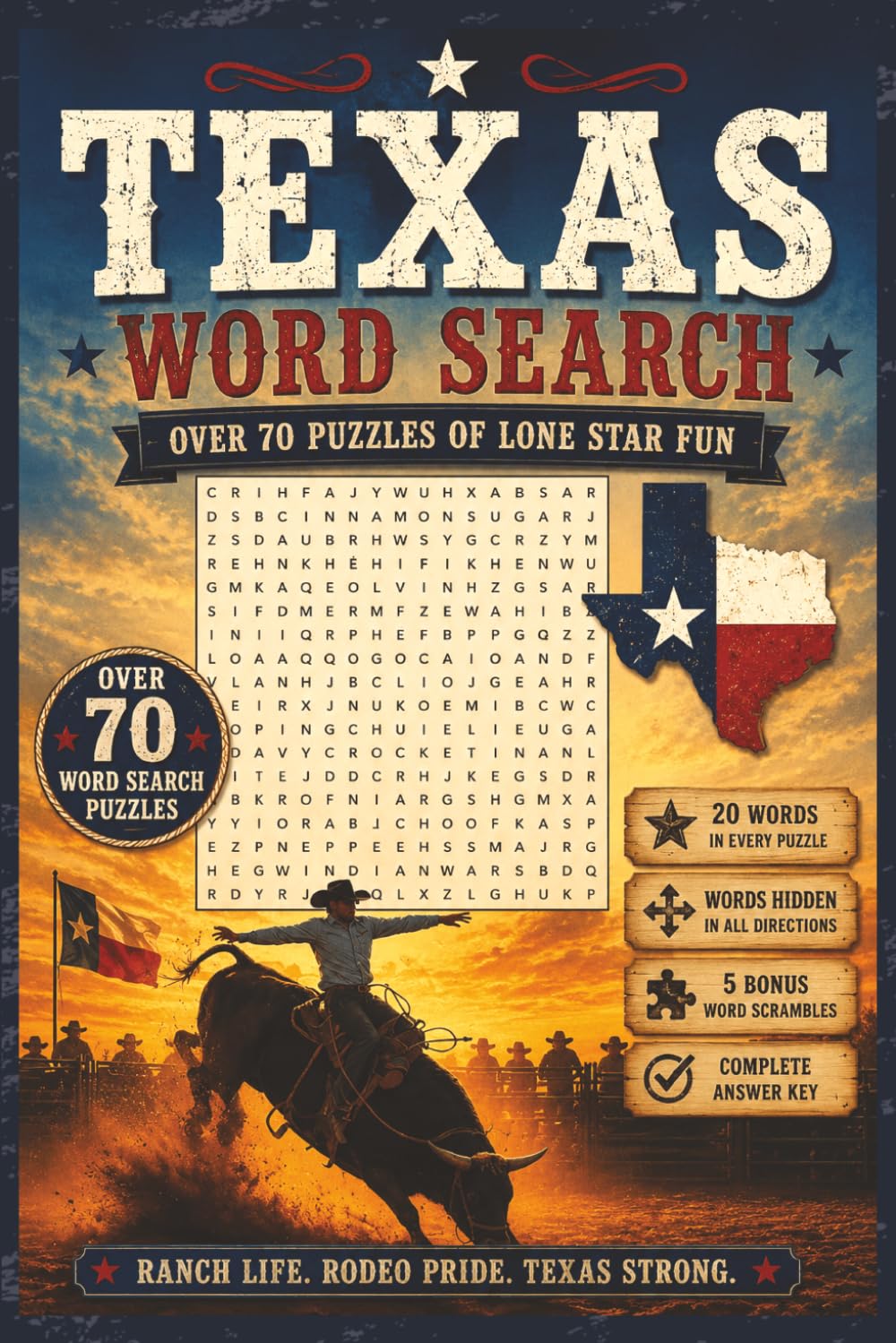 Texas Word Search: 6x9 Edition: Puzzle Book Featuring Cities, Landmarks, BBQ, History & The Lone Star State Over 70 Word Search Puzzles with 20 Words ... (6x9 All- Directions Word Search Books)