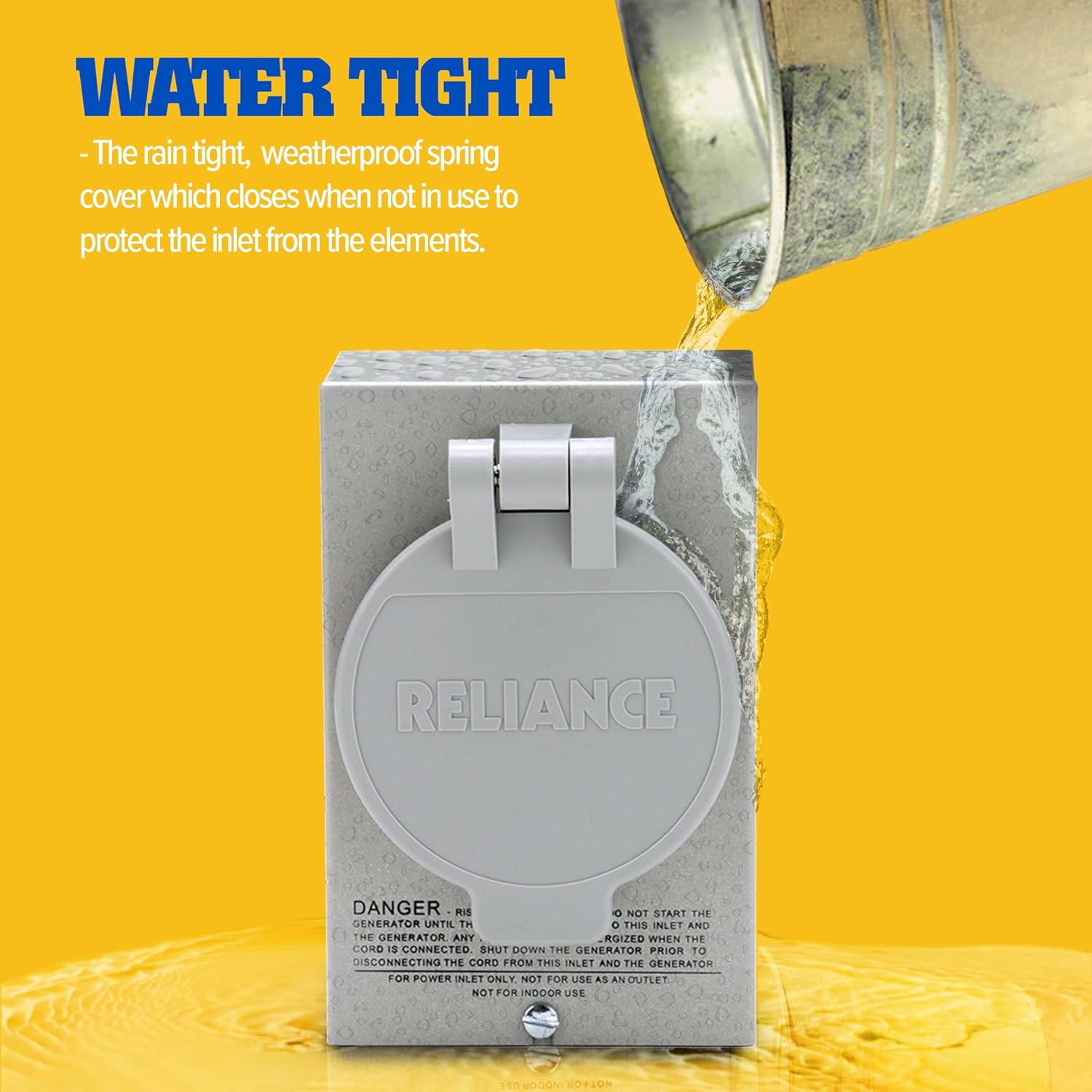 Reliance Controls Generators Up to 7,500 Running Watts PB30 30-Amp NEMA 3R Power Inlet Box, Gray