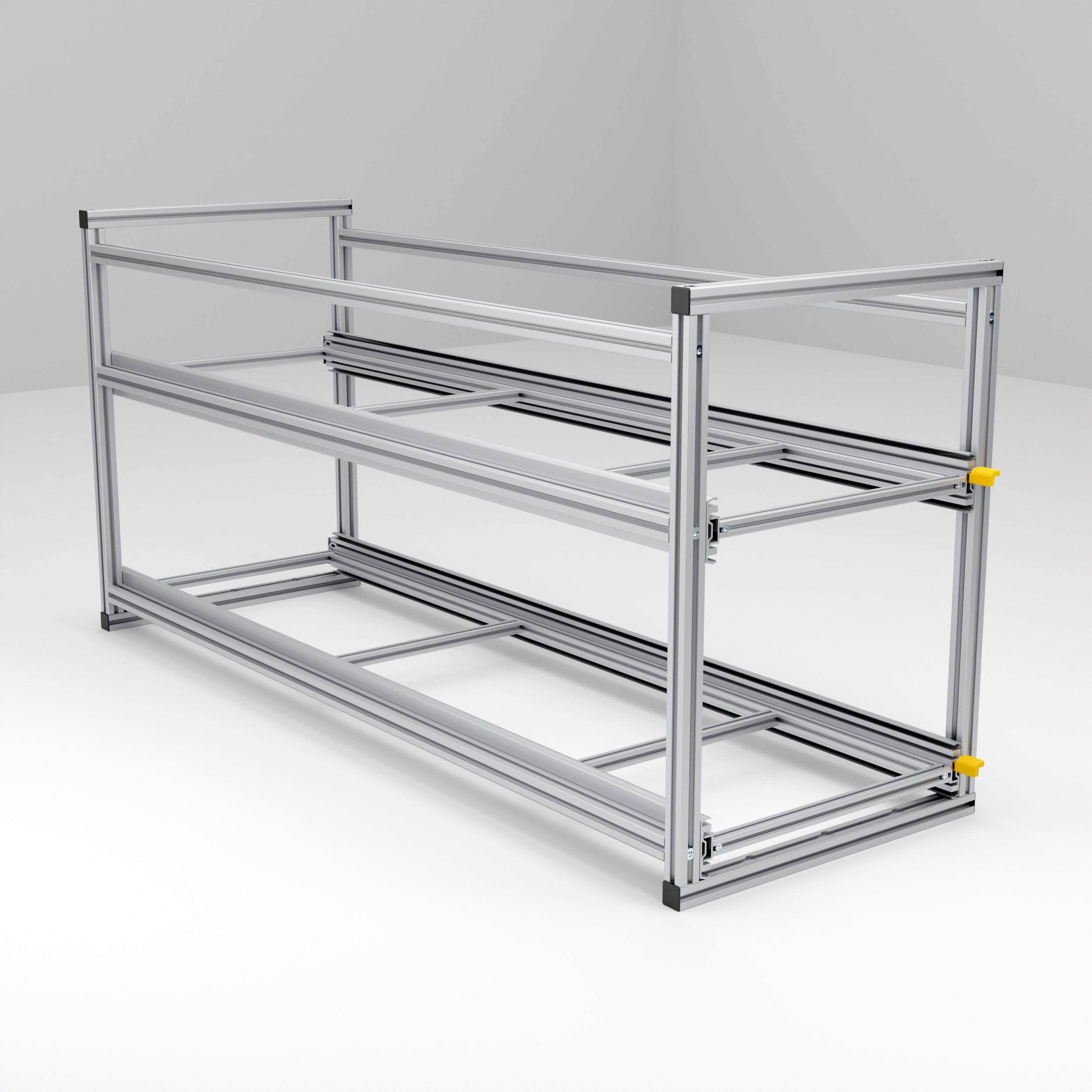 Heckauszug 150cm mit Zwei Etagen & Schwerlastauszug, Regalsystem - ideal für die Heckgarage im Kastenwagen (Ebenen: 2)