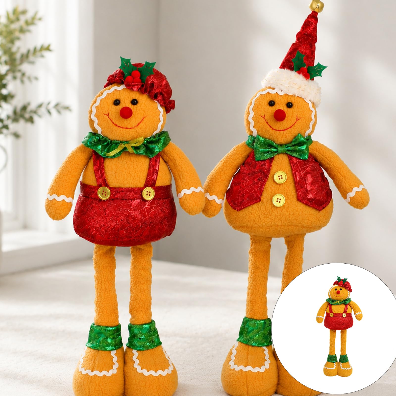 Weihnachtsplätzchen Plüschdekorfigur mit ausziehbaren Beinen, B