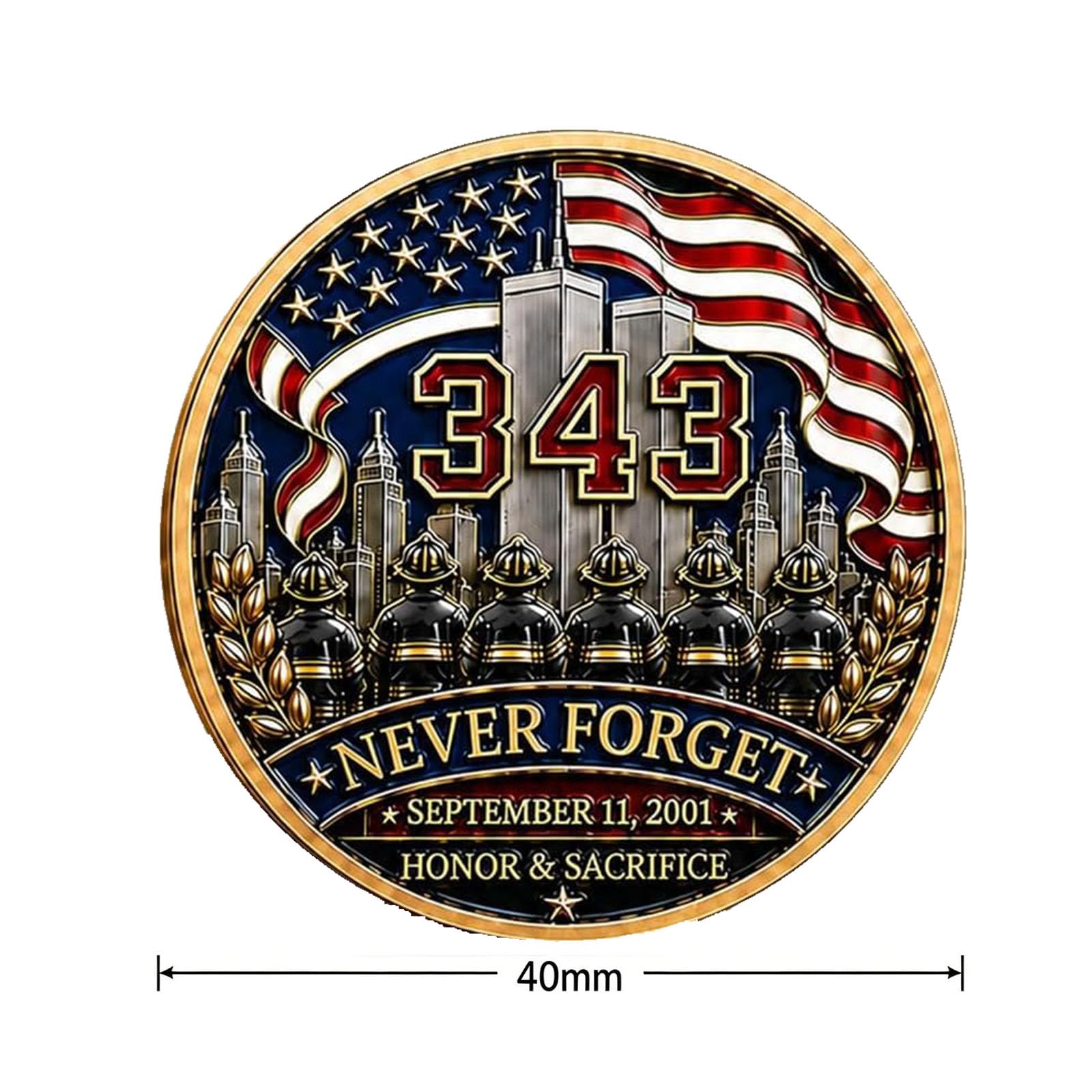 Moneda del 25.º aniversario de los bomberos (343) (10pcs)