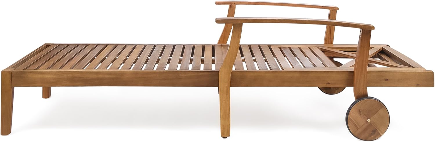 Christopher Knight Home Perla Outdoor Acacia Wood Adjustable Chaise Lounge (Set of 4)