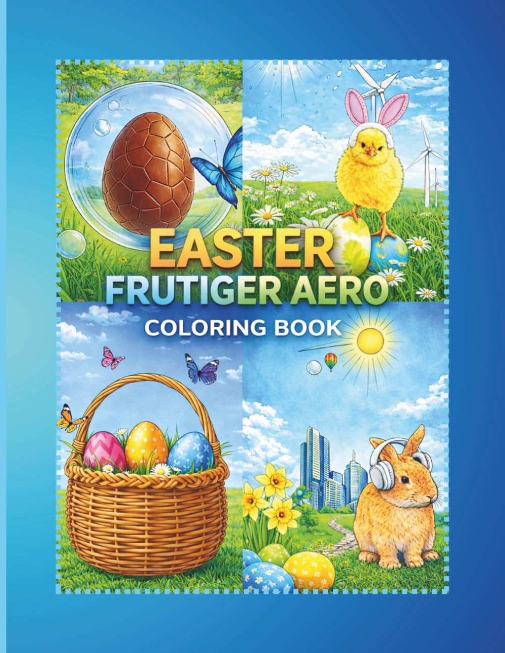 Easter Frutiger Aero Coloring Book: “Retro 2000s Easter Coloring Pages for Teens & Adults”
