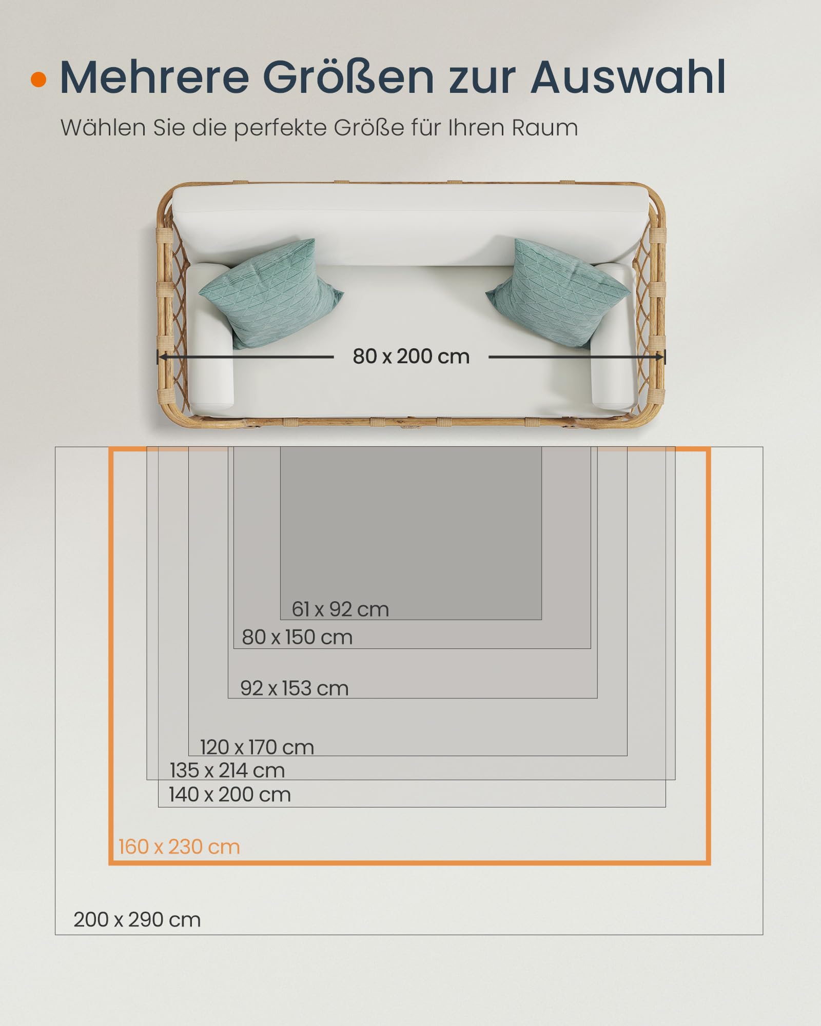 SONGMICS Vintage Teppich, 160 x 230 cm, Wohnzimmerteppich, Schlafzimmerteppich, Waschbarerteppich, Rutschfester Teppich, für Küche, Flur, Esszimmer, aquamarinblau TAR033Q01
