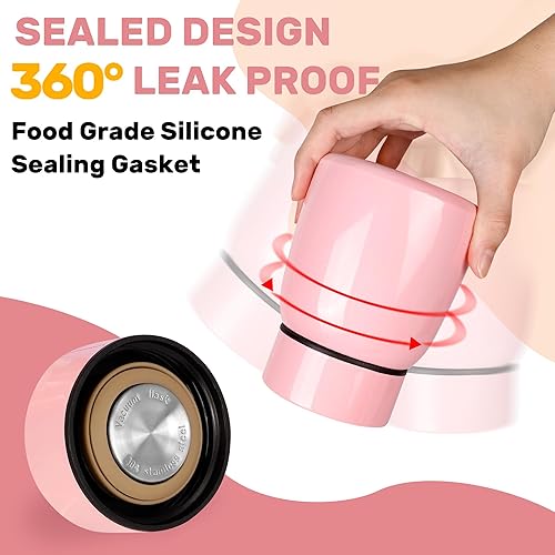 Miniatura 5 de Termo infantil para alimentos calientes, contenedor de alimentos aislado con pantalla de temperatura, 11 onzas, tarro de alimentos aislado al vacío