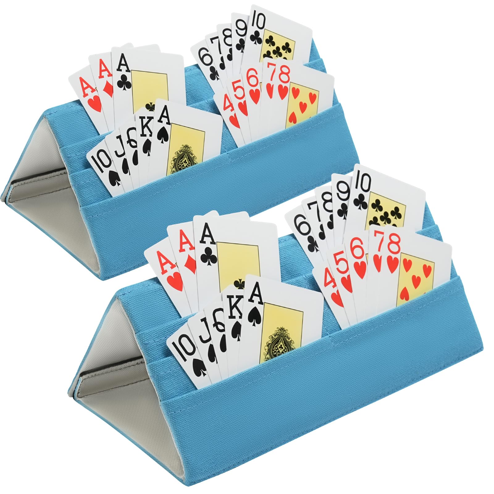 Minventiss 2 Pack Card Holders for Playing Cards Bingo Card Holderfor Poker Canasta Bridge Games, Family Card Game Nights, Canasta, Poker Parties,Hands Free