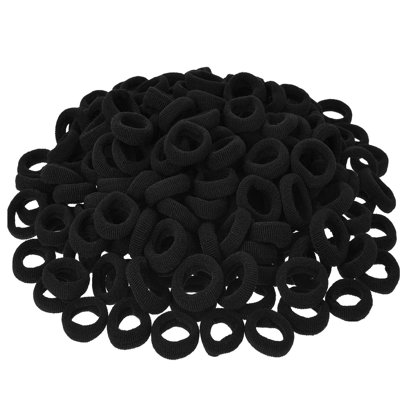 Rpanle100 Pieces Elastic Hair Ties, Multicolor Hair Elastic Bands Ponytail Holders, 2.5 mm Hair Bands Hair Bobbles for Women Girls (Black)