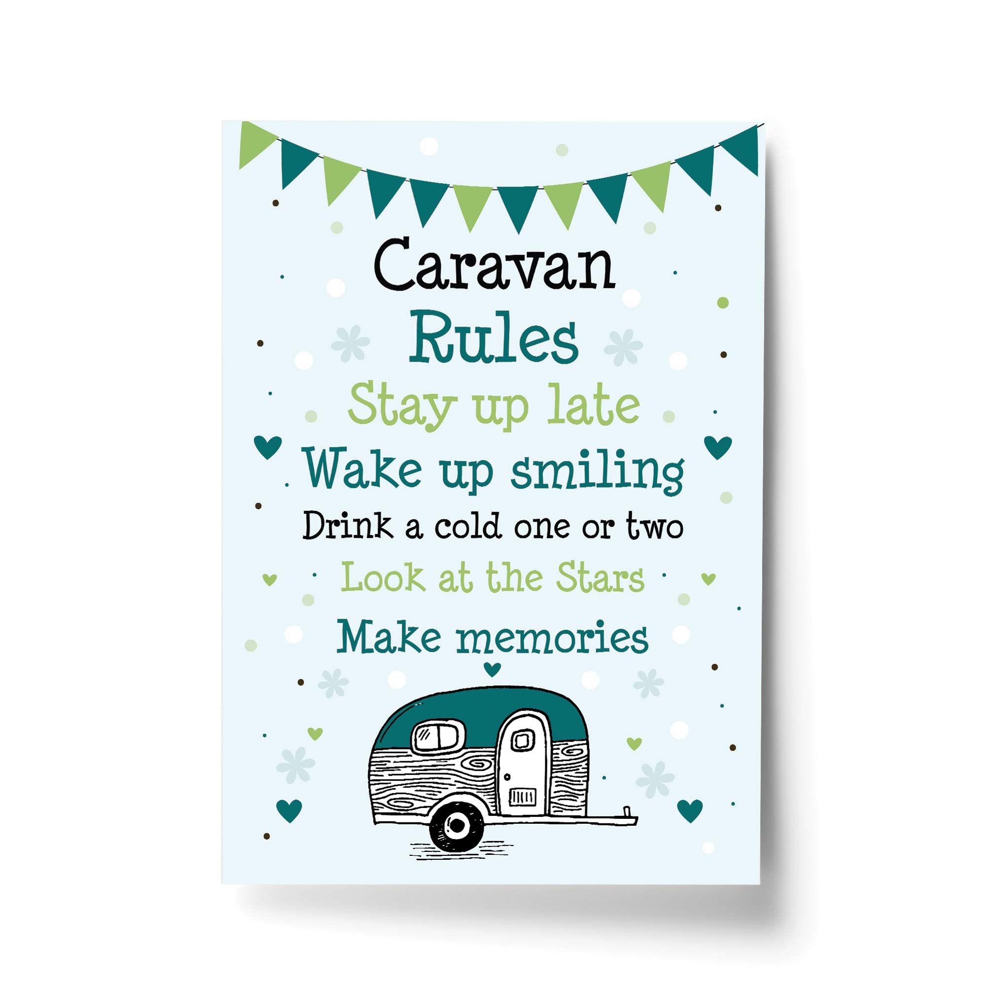 Red Ocean Caravan Rules Sign Novelty Caravan Sign Print Retirement Gift For Friend Decor