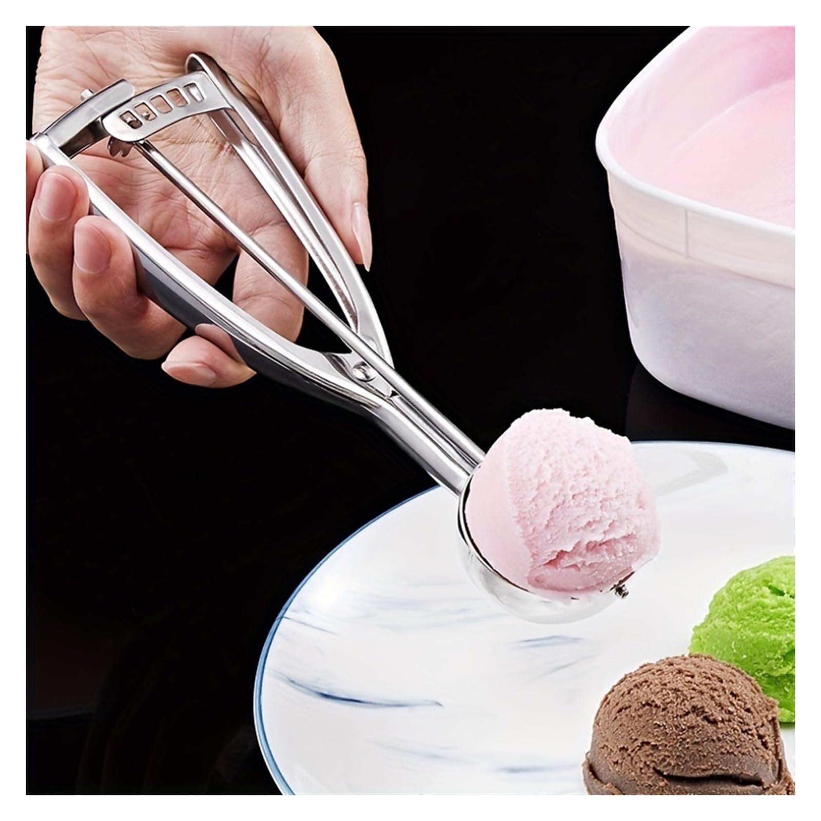 3 pezzi di paletta for gelato in acciaio inox, for stampi for frutta, manico a molla, accessori for la cucina casa, gadget