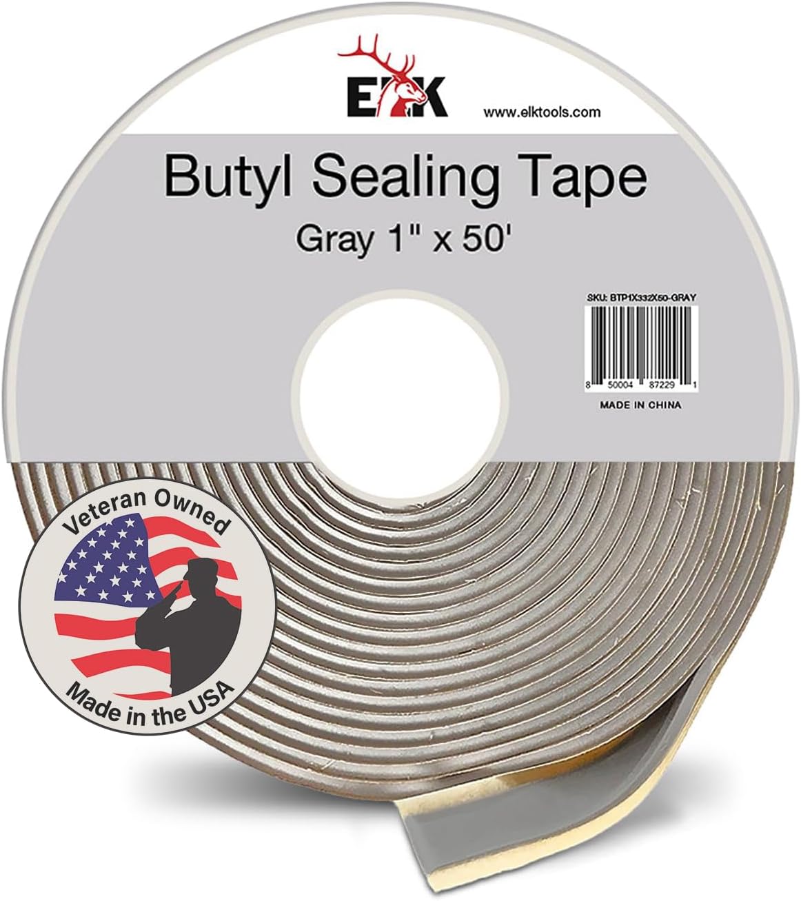 ELK Butyl Seal Tape - 1 Inch x 50 Feet - Weather Resistant, Strong & Durable - Ideal for Crawl Space, Windows, RVs, Boats, Automotive and Roof Repair
