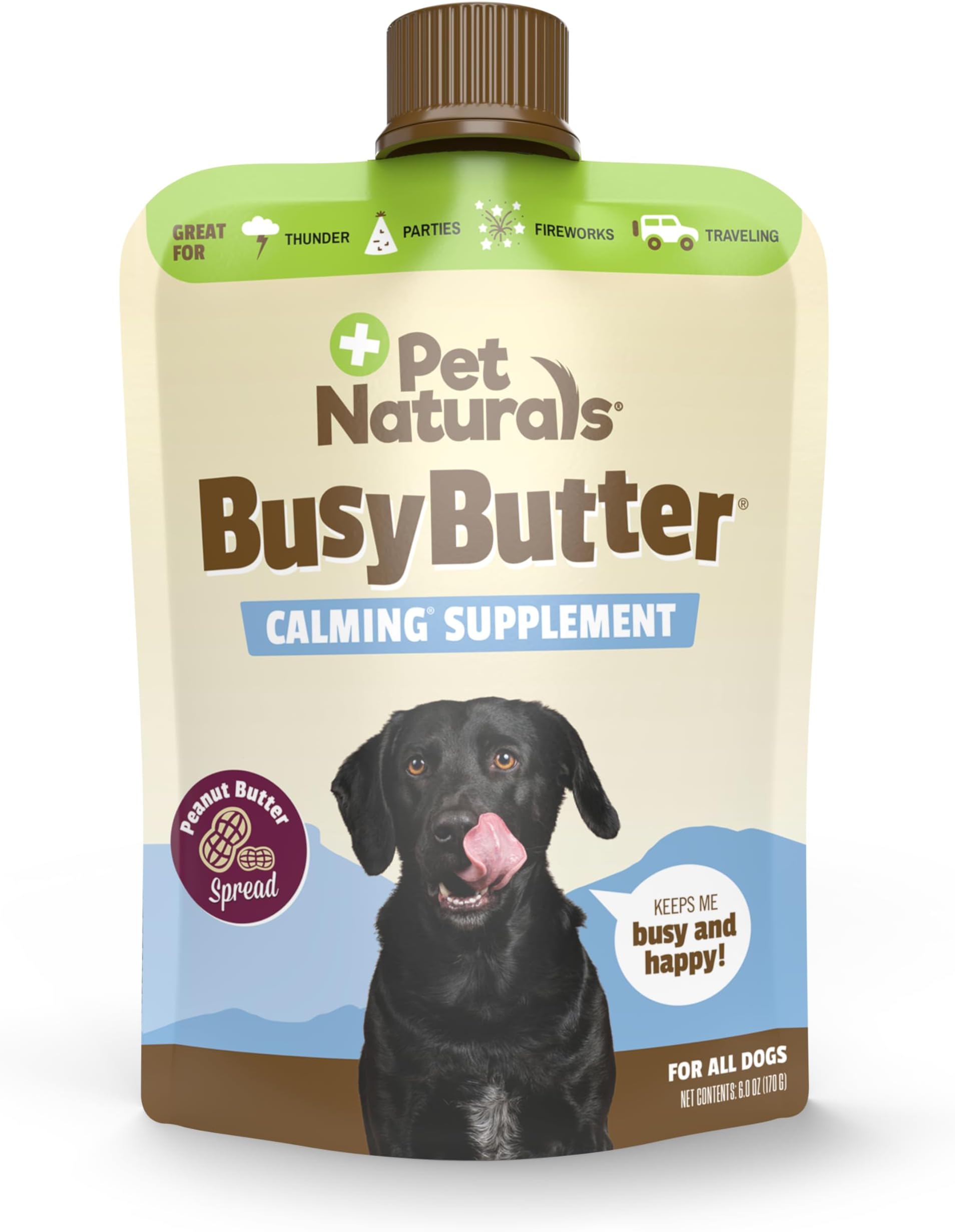 Pet Naturals BusyButter Easy Squeeze Calming Peanut Butter for Dogs,