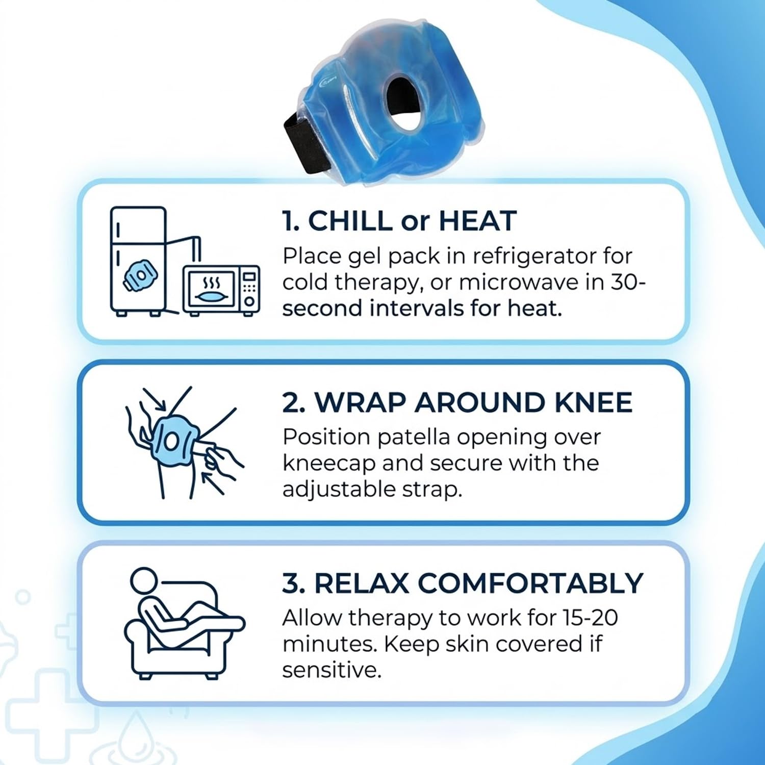 SIGNAMIO 2pcs Knee Ice Cold Gel Pack for Pain Relief — Amazon image 5