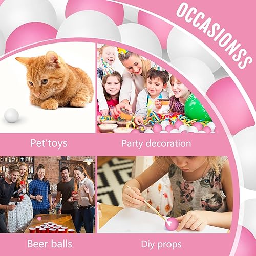 Vista 89 de Hanaive Paquete de 100 pelotas de tenis de mesa multicolor de 1.575 pulgadas, bolas de plástico lavables a granel, juego pequeño para juegos de Negro