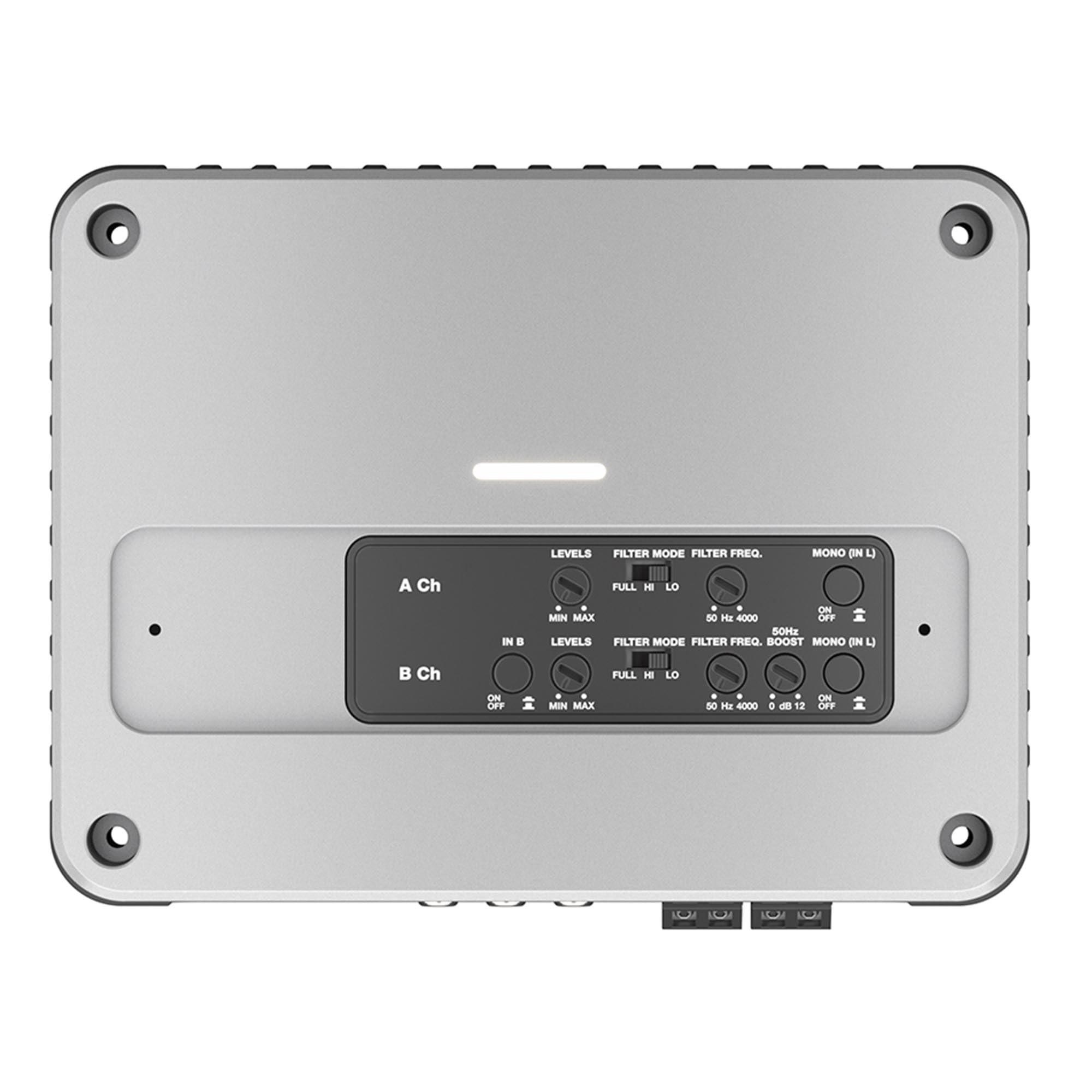 Hertz Venezia V4C Marine – Amplificatore marine 4/3/2 canali Classe D, potenza totale 1520W (RMS 760W), costruzione waterproof IPX2 per imbarcazioni e ambienti estremi