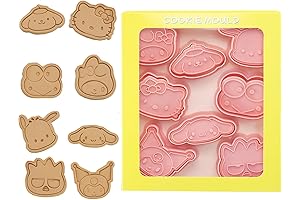 Hello Kitty Stamp Cutters: 8-Piece Cookie Embossing Kit for Kawaii Treats