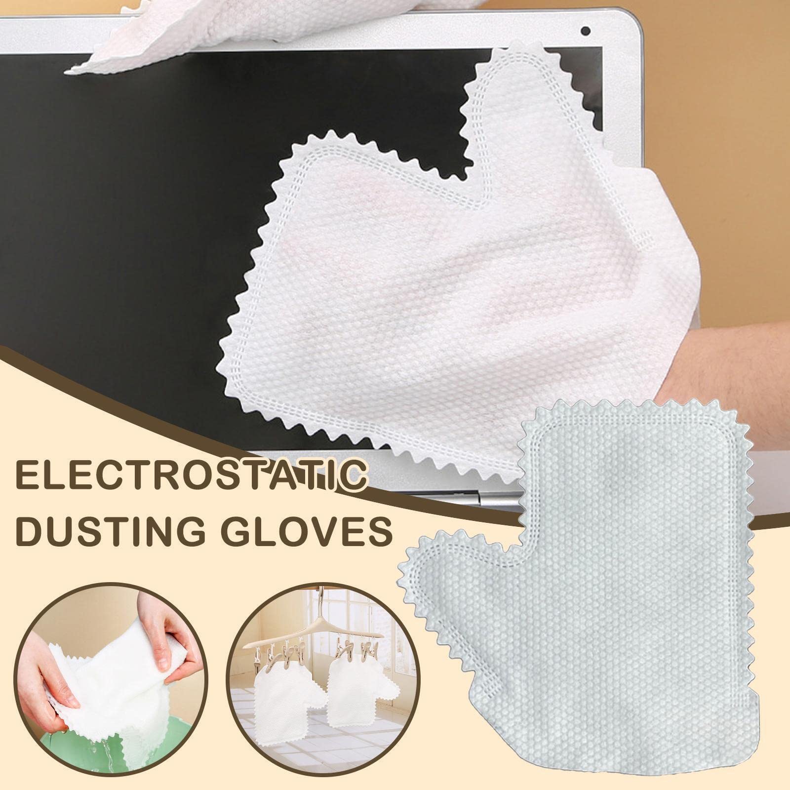 Guantes de Limpieza de Escamas de Pescado Tela no Tejida Doble Cara Guantes de Microfibra para Limpieza Guantes Desechables para Polvo para Limpiar Ventanas de Luces de Espejo,60pcs