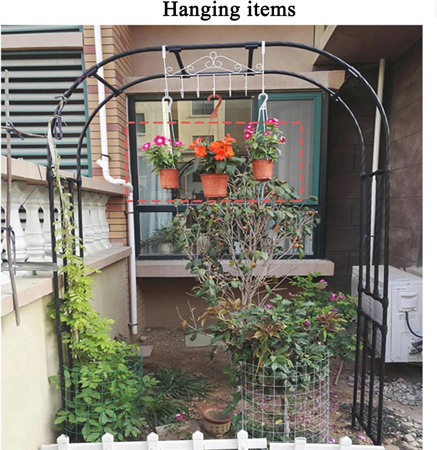 Iron Garden Arch, Garden Arch for Floral Vines,19mm Pipe Diameter, for Climbing Plants, Roses, Garden Trellis for Backyard, Lawn, Patio, Wedding Decor, Self Assembly(Black,86x15.7x94.5in)