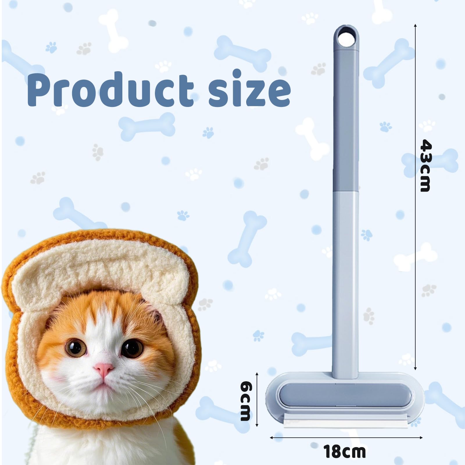 Pets Hair Remover,Smavles 2Pcs Multifunctional HairRemoval Brush,3 in 1 Pet HairRemoval Tool,Dog Cat Hairs Catcher Carpet Rake with Hooks for Couch,Reusable Dog HairRemover - Image 2