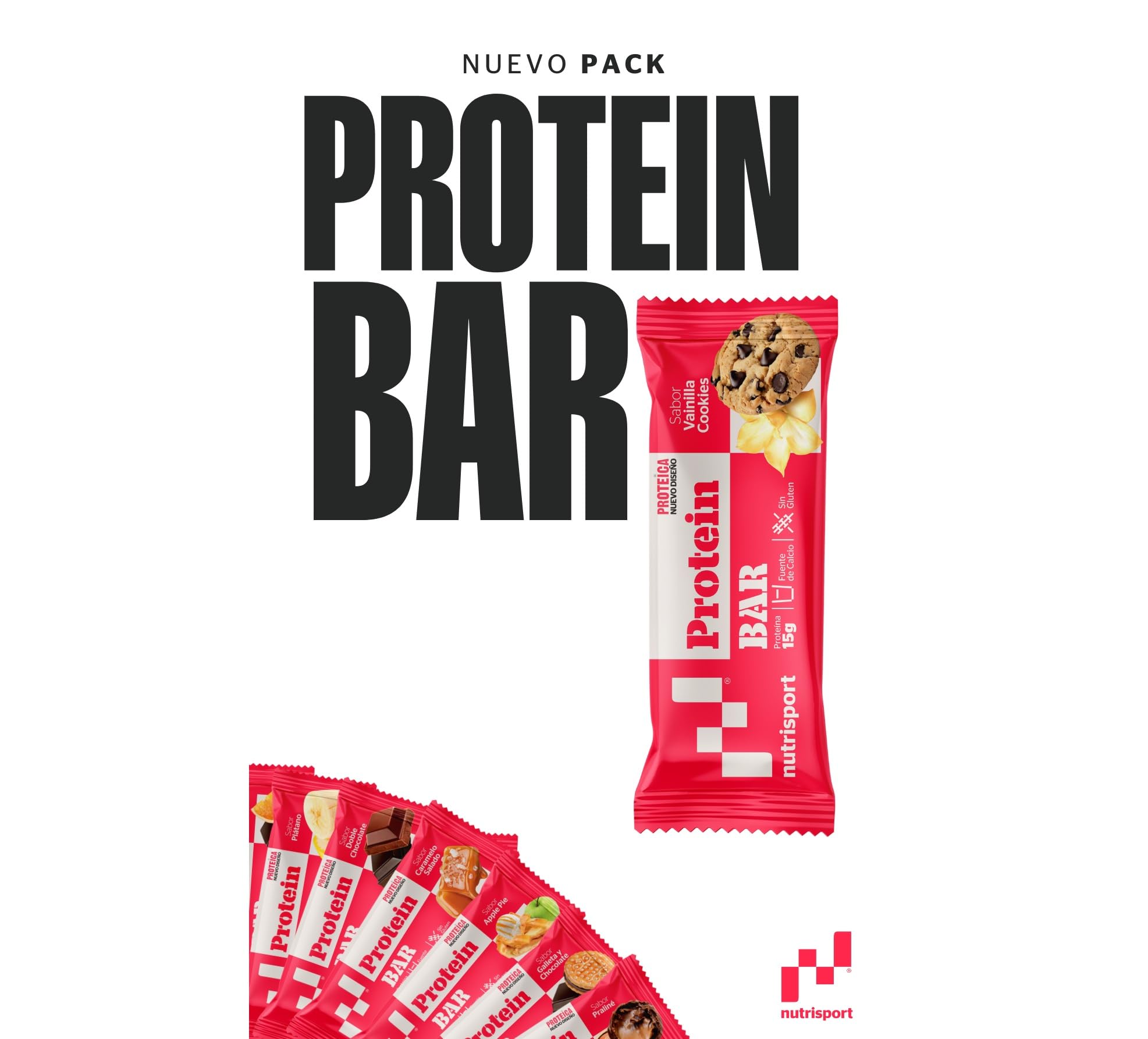 NUTRISPORT Barrita Proteica | Complemento Alimenticio | Alto Contenido en Proteínas | Suplemento para Deportistas | Sabor Plátano | 24 unidades