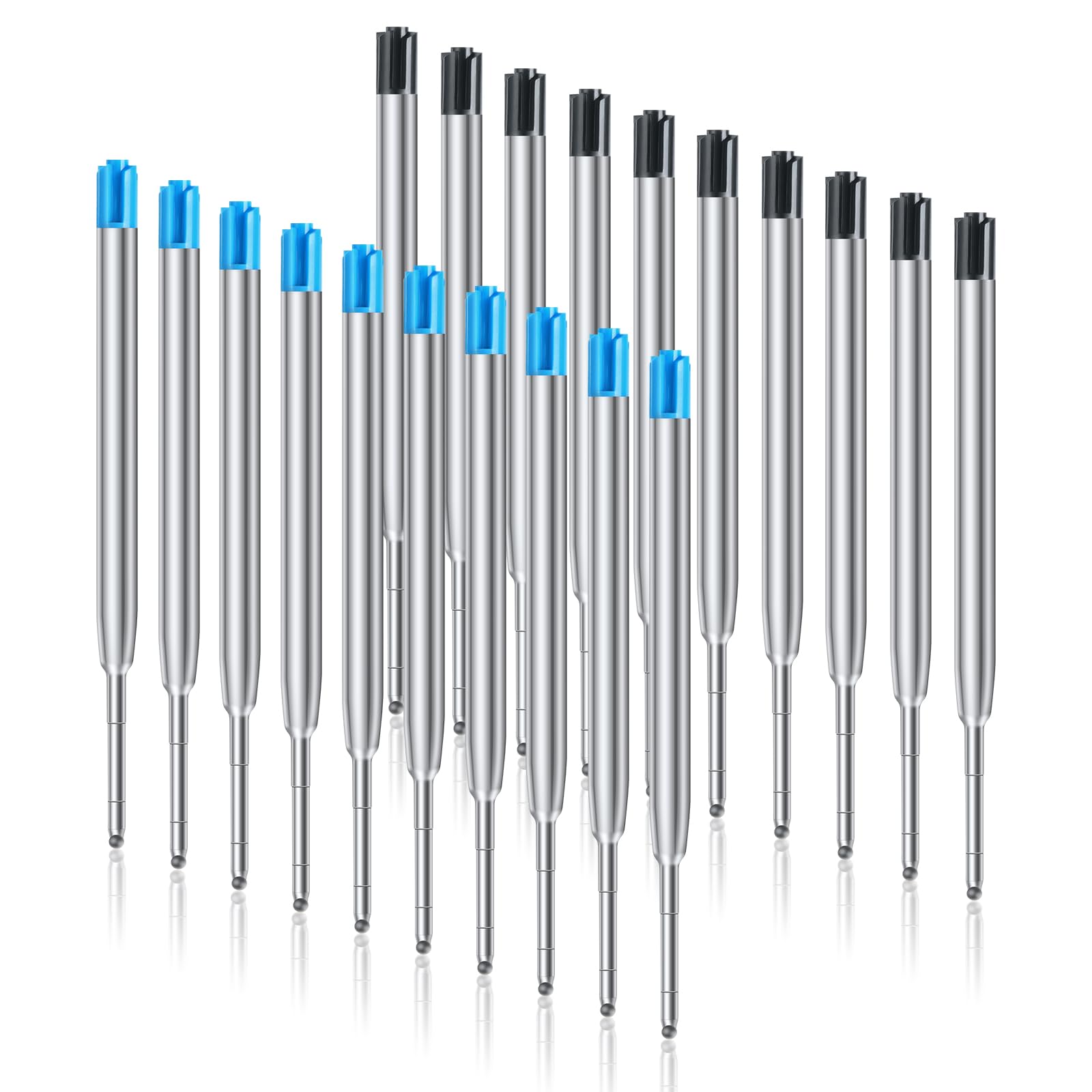 OFFCUP Gel Pen Refills, 20pcs Replaceable Metal Ballpoint Pens, Medium Point
