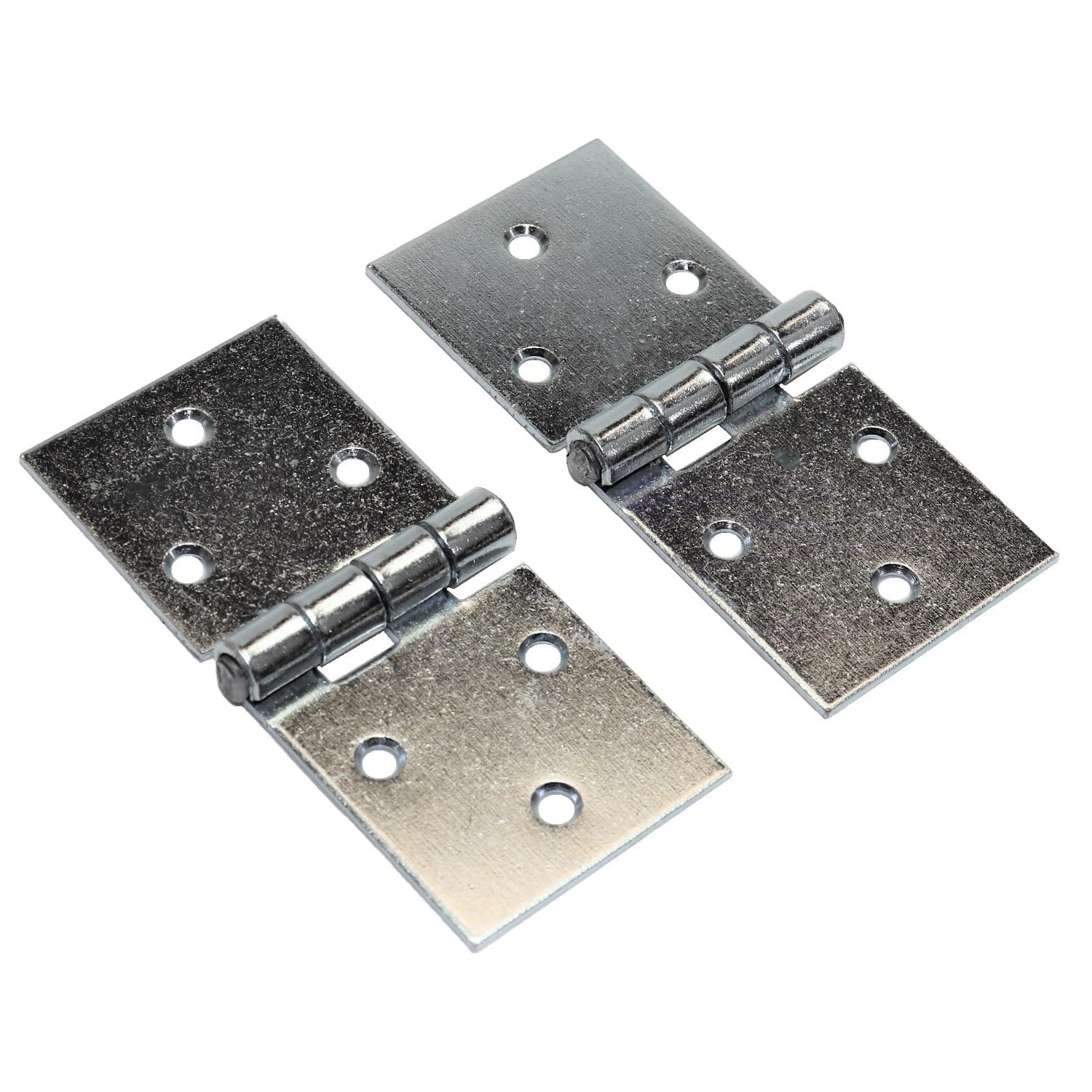 SolaDirect Pack of 2 x 100 mm Backflap Hinge, Galvanised, Silver Steel, Weather Resistant, Rust Corrosion Proof, Strap Hinges for Indoor or Outdoor Use On Gates, Sheds, Gazebos, Wardrobes, Chests