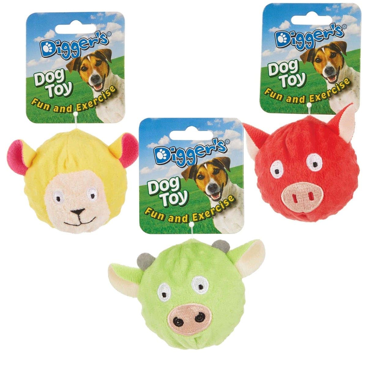 Diggers Latex Spike Ball w Plush Cover Assorted