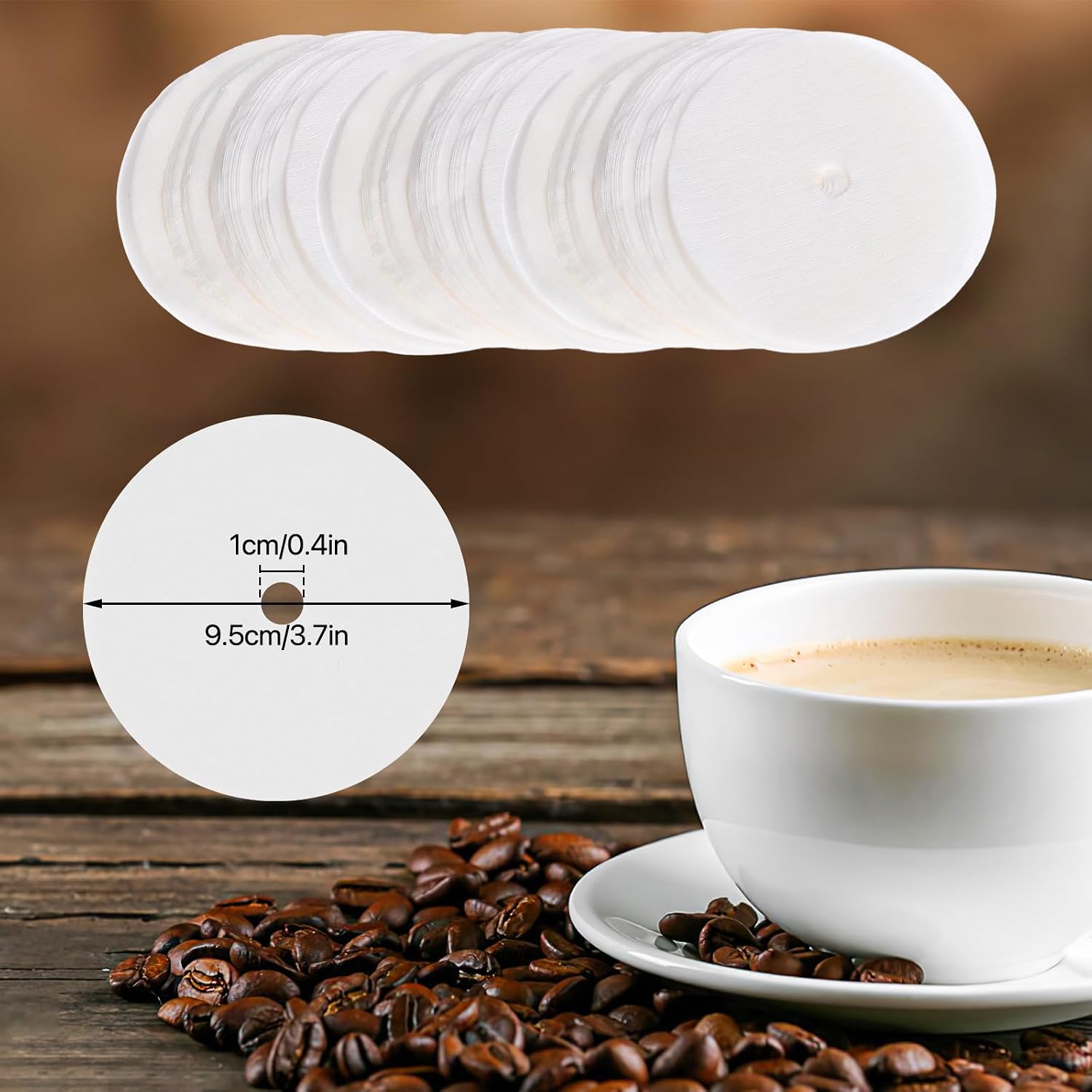 300Pcs Percolator Coffee Filter, 3.75in Unbleached Disposable Coffee Filter image 2