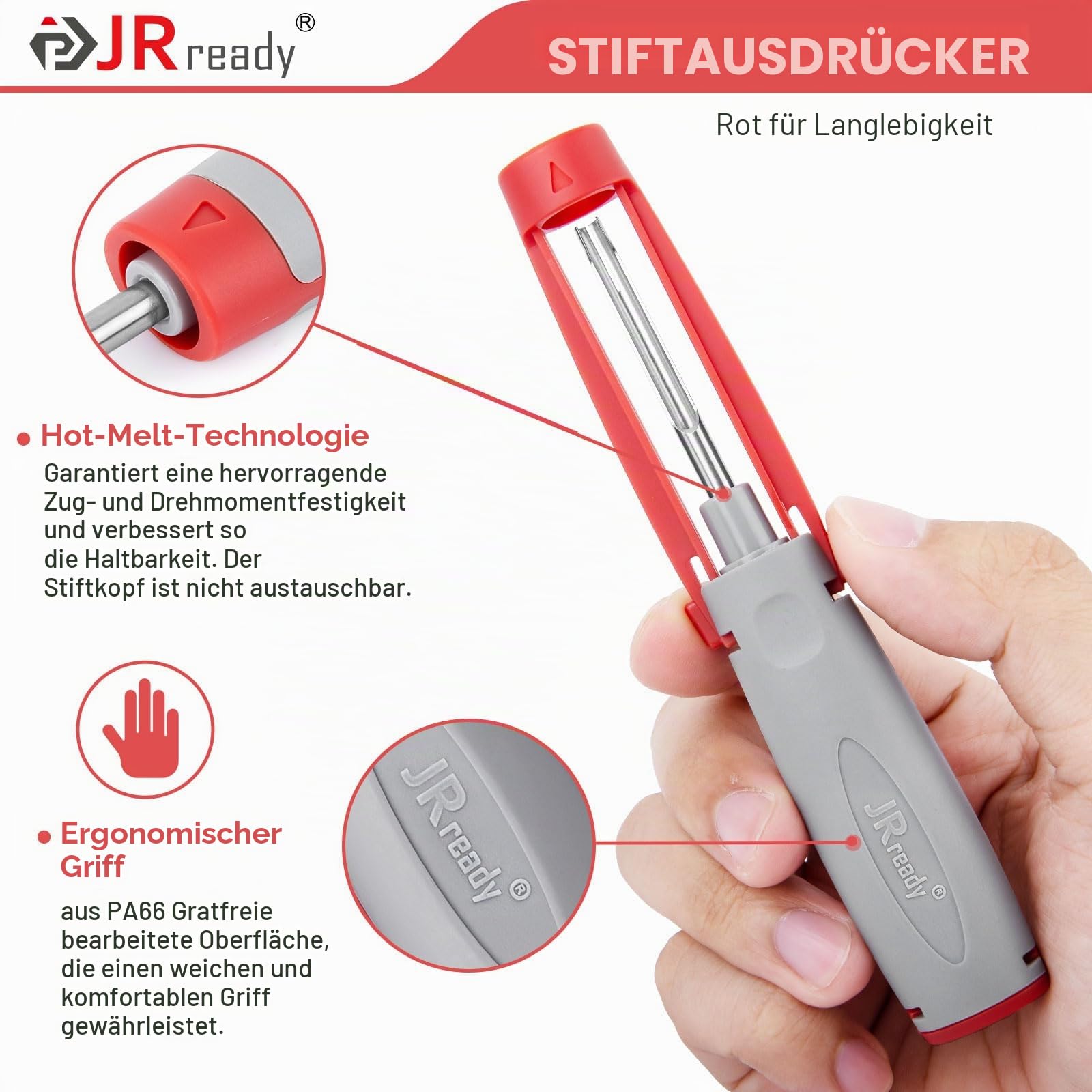 JRready JRconDRK24A20-01 Kit Kabelschuh-Entferner, Pin-Abzieher Terminalstecker Ejector Kit für Anschlüsse von Nutzfahrzeugen und Industriefahrzeugen, kompatibel mit AMP/DT/Metri-Pack