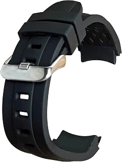 Black Curved End 22mm Watch Strap Silicone Rubber Watch Straps For Men Diver Style Rubber Watch Strap Replacement Band