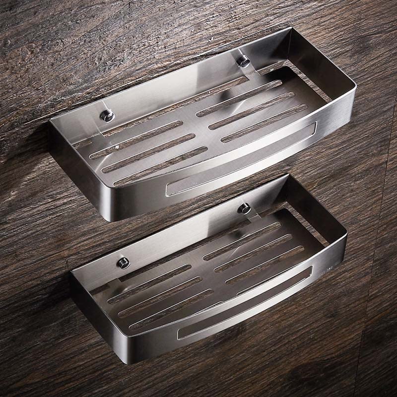 LRTYZBD Floating Shelves Shower Caddy Wall Mount Bathroom Shelves Spice Rack Seasoning Bottles Holde Brushed Nickel Stainless Steel