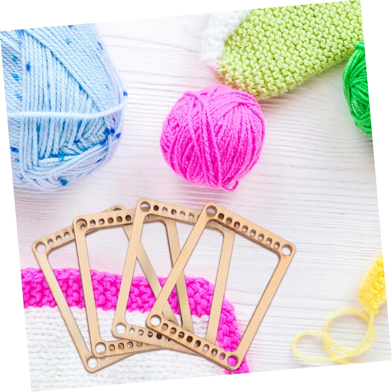 TOPPERFUN 4pcs Mini Weaving Looms Kit for Handcraft Projects Weaving Boards for DIY Knitting and Tapestry Portable Craft Tools for Beginners