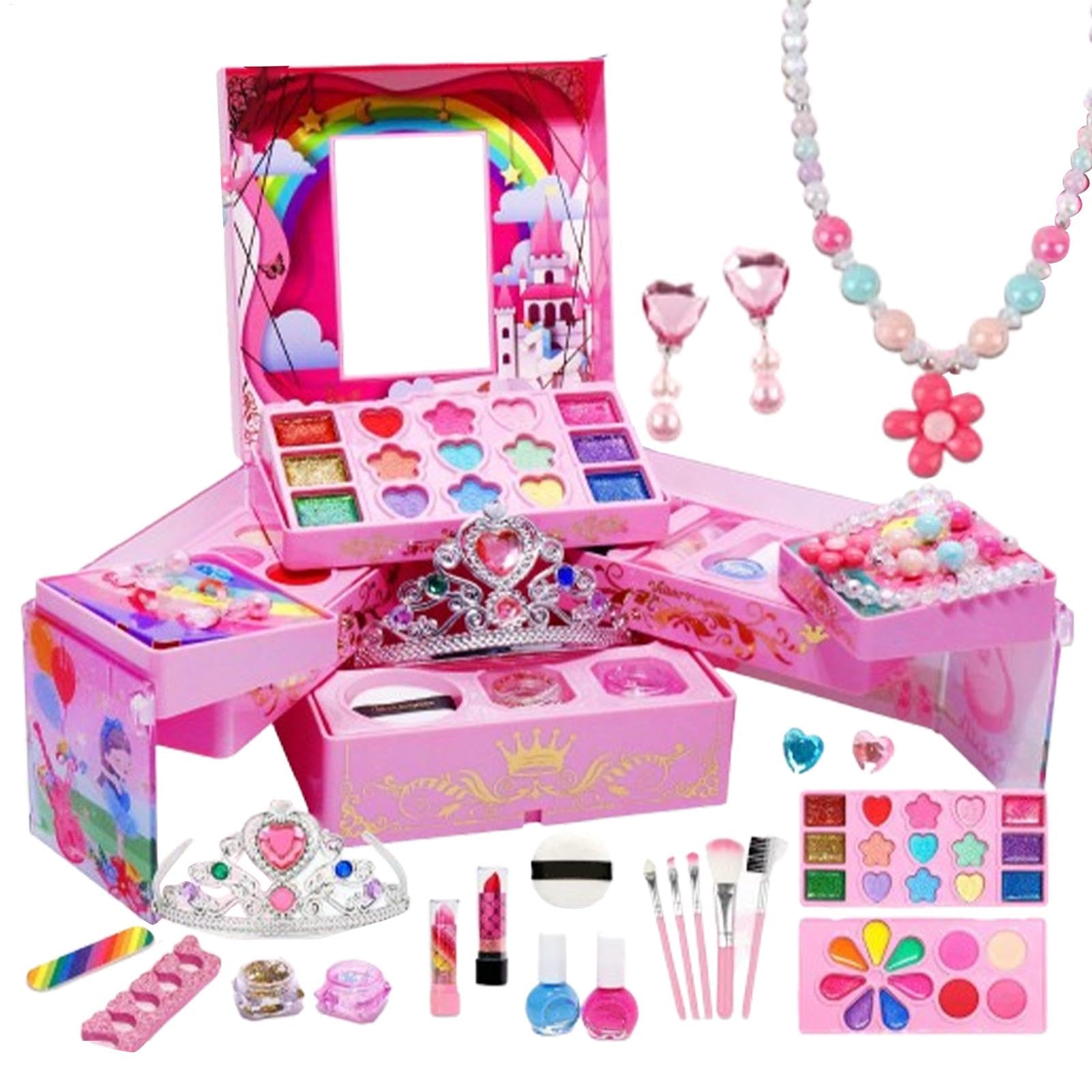 Set di trucchi per bambine e ragazze, lavabile, kit di bellezza cosmetico