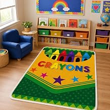 Cinrobiye Composition Notebook Classroom Rug, 3 x 4 ft Non-Slip Area Rug for Back to School Classroom Decor, Reading Corner & Homeschool Learning Space Floor Mat