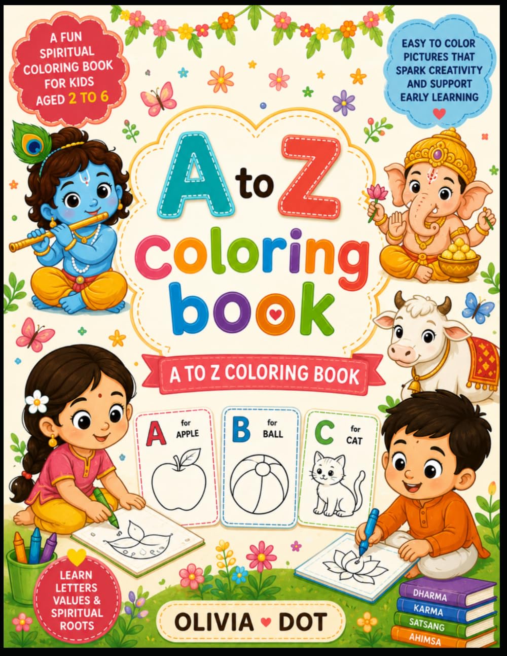 A to Z Coloring Book: Fun Alphabet Coloring Pages with Easy, Bold Designs for Toddlers & Preschoolers | Learn Letters, mythology, and spiritual related Objects