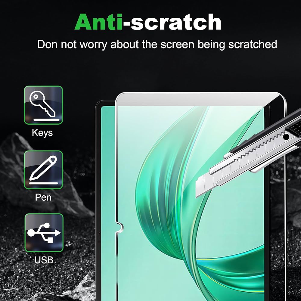 Bighan 2 Pack Screen Protector Compatible With Honor Pad X9 11.5", 9H Hardness Tempered Glass Film Clear Anti-Bubble Full Coverage Foil