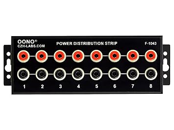 Banana Jack 8 Outlet DC Power Distribution Strip (Without Cable)