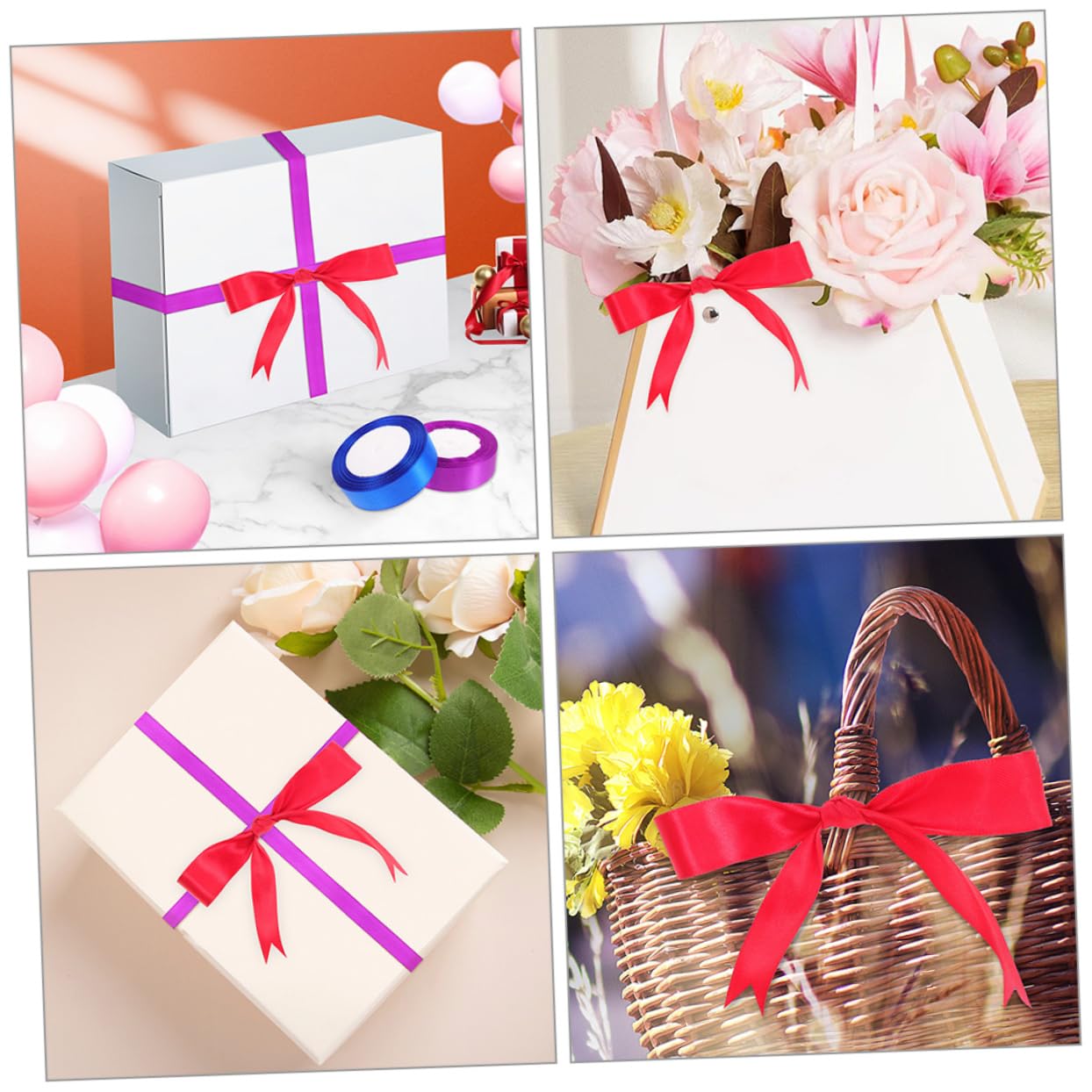 12rollos Cintas De Satinado Anchas Para Manualidades y Envolver Regalos