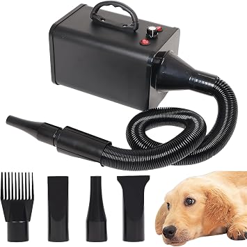 2400W 3.2HP High Velocity Dog Blower Grooming Dryer, Black